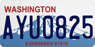 WA license plate AYU0825