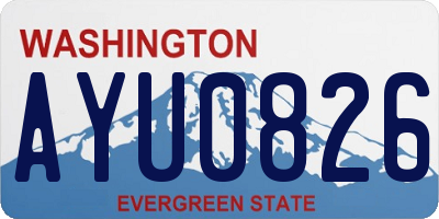 WA license plate AYU0826