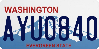 WA license plate AYU0840