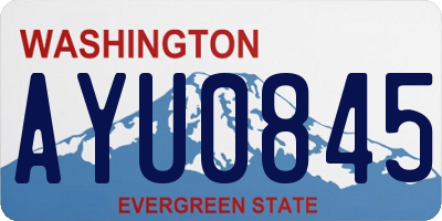 WA license plate AYU0845