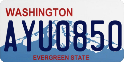 WA license plate AYU0850