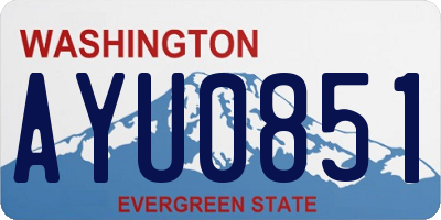 WA license plate AYU0851