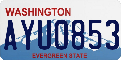 WA license plate AYU0853