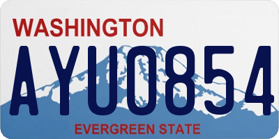 WA license plate AYU0854