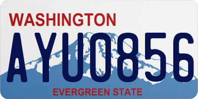 WA license plate AYU0856