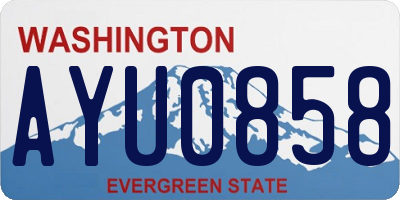 WA license plate AYU0858