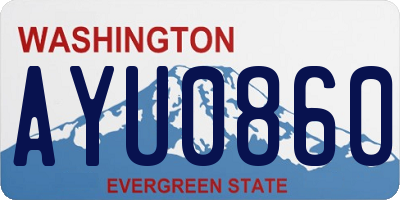 WA license plate AYU0860