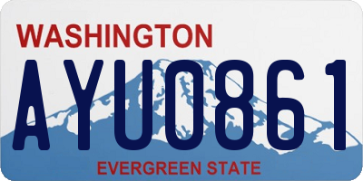 WA license plate AYU0861