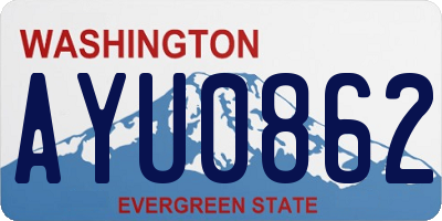 WA license plate AYU0862