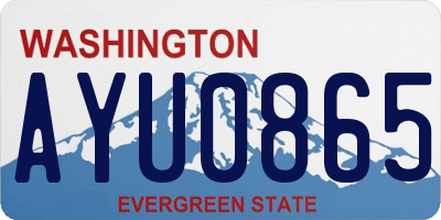 WA license plate AYU0865