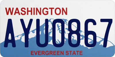 WA license plate AYU0867