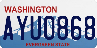 WA license plate AYU0868