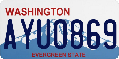 WA license plate AYU0869