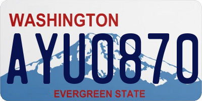 WA license plate AYU0870