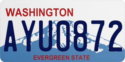 WA license plate AYU0872
