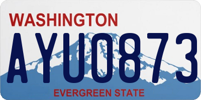 WA license plate AYU0873