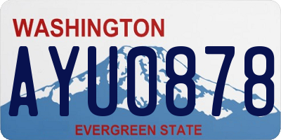 WA license plate AYU0878
