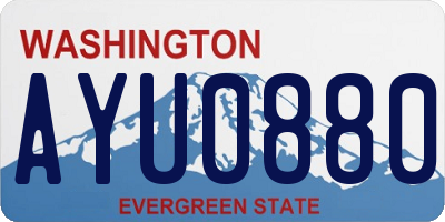 WA license plate AYU0880