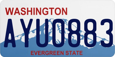 WA license plate AYU0883
