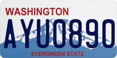 WA license plate AYU0890