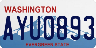 WA license plate AYU0893
