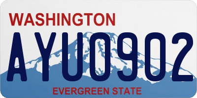 WA license plate AYU0902