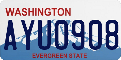 WA license plate AYU0908
