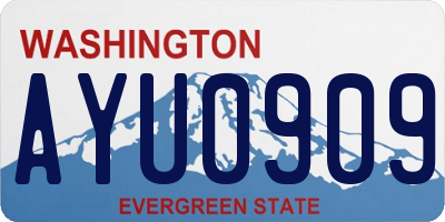 WA license plate AYU0909