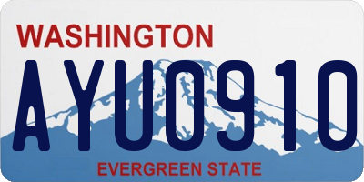 WA license plate AYU0910