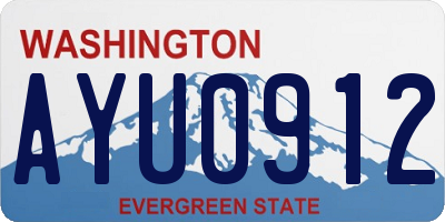 WA license plate AYU0912