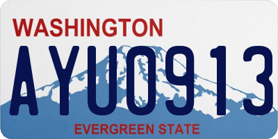 WA license plate AYU0913