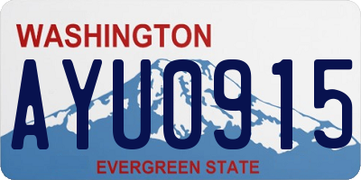 WA license plate AYU0915