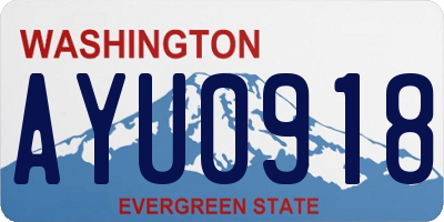 WA license plate AYU0918
