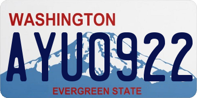WA license plate AYU0922