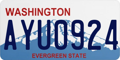 WA license plate AYU0924