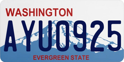 WA license plate AYU0925