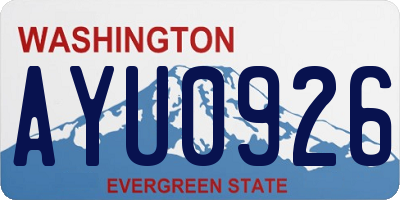 WA license plate AYU0926