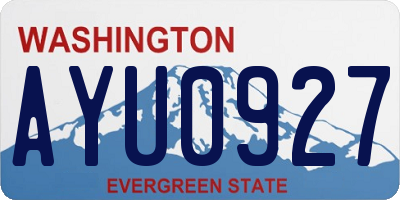 WA license plate AYU0927