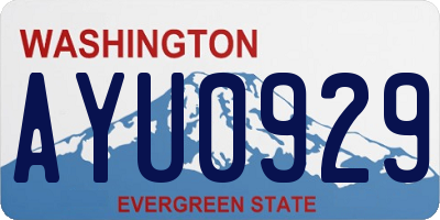 WA license plate AYU0929