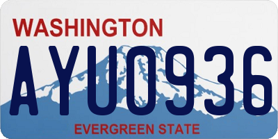 WA license plate AYU0936