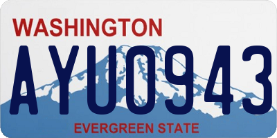 WA license plate AYU0943