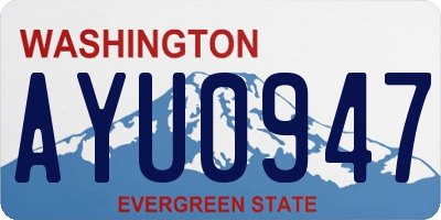 WA license plate AYU0947