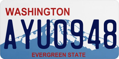 WA license plate AYU0948