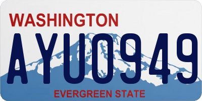 WA license plate AYU0949