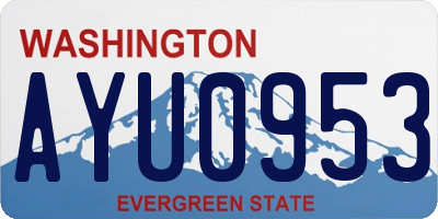 WA license plate AYU0953