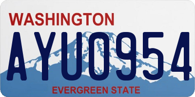 WA license plate AYU0954
