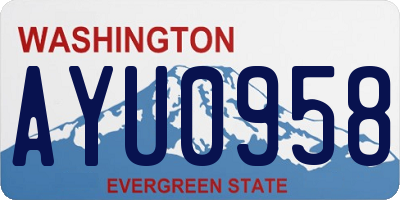 WA license plate AYU0958
