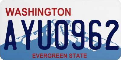 WA license plate AYU0962