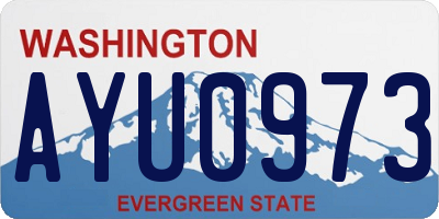 WA license plate AYU0973