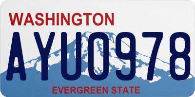 WA license plate AYU0978
